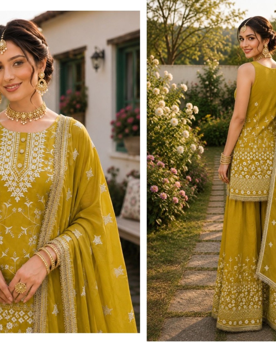 2181 - Yellow Georgette Salwar Suit 